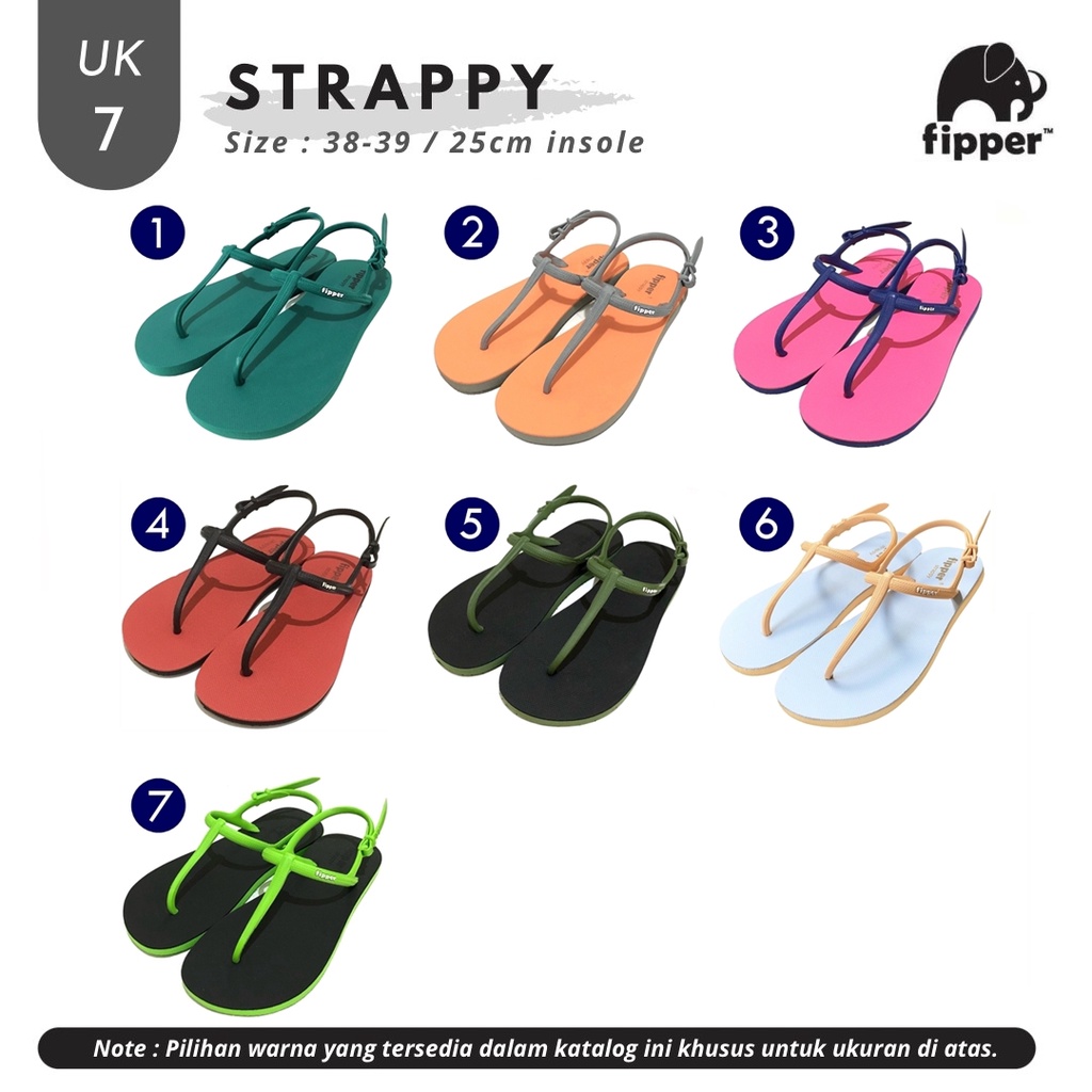 Fipper Strappy / Sandal Tali Wanita UK 7 (size 38 39)