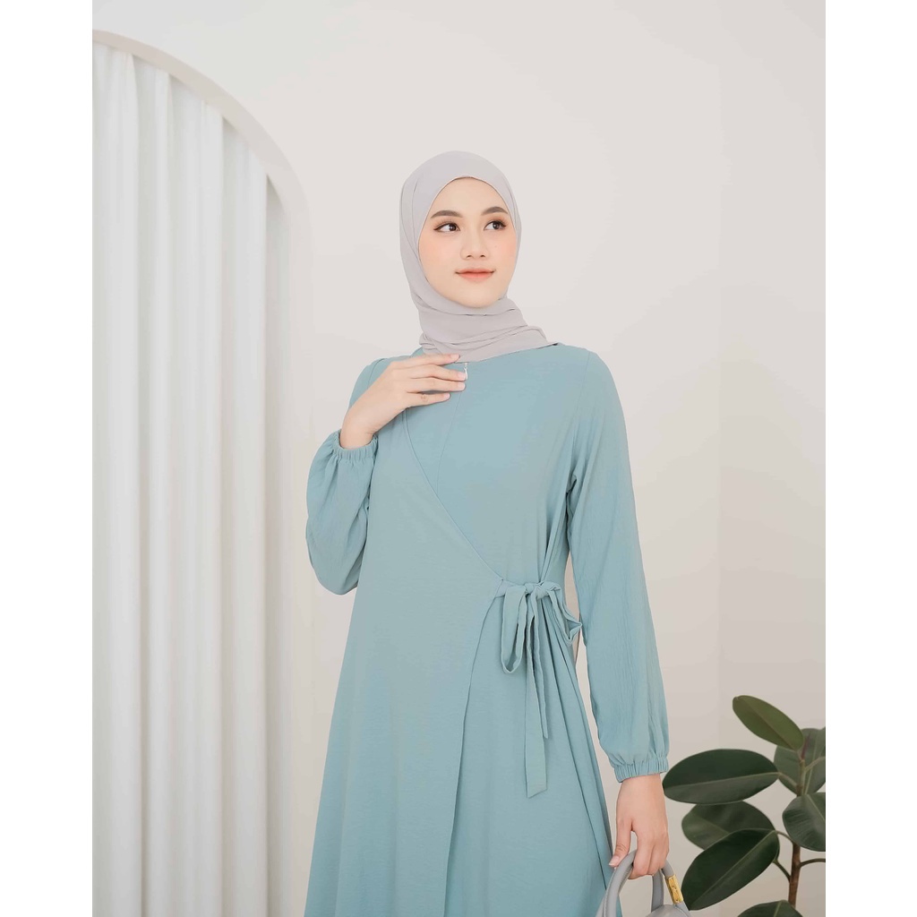 Jual Le Khari Vierra Dress Bahan airflow Gamis Polos Gamis Busui Size S ...