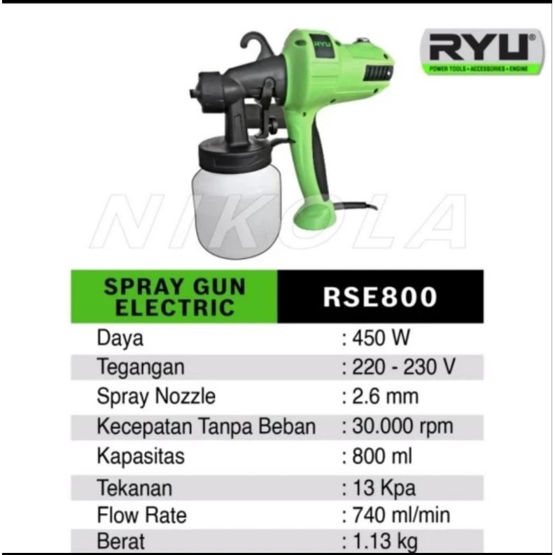 Jual SPRAY GUN ELEKTRIK RYU RSE 800 | Shopee Indonesia