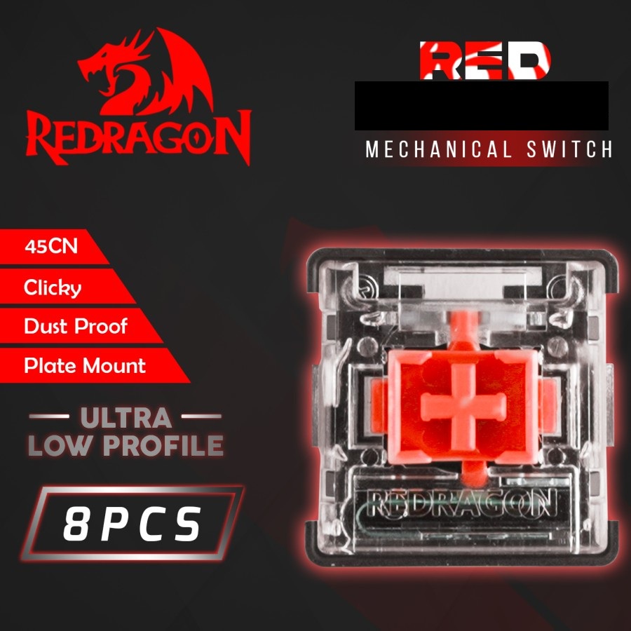 Jual Redragon ROMS-DPULP-RD Red Switch Dustproof Ultra Low Profile ...