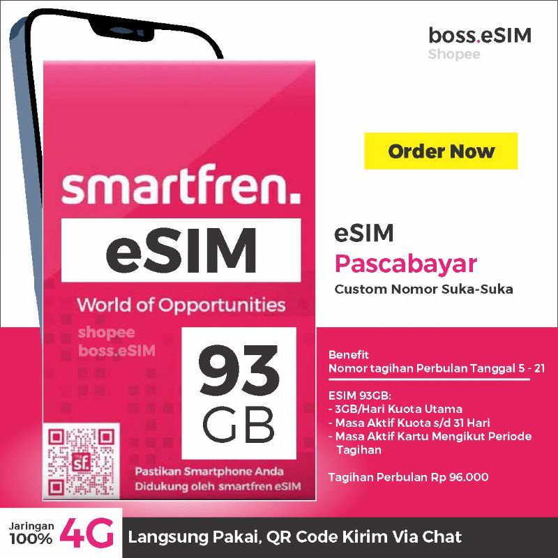 Jual Kartu Perdana ESIM Smartfren (Gratis Ongkir) | Shopee Indonesia