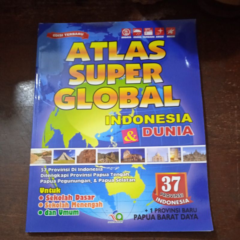 Jual Edisi Terbaru Atlas Super Global Indonesia dan Dunia 38 Provinsi ...
