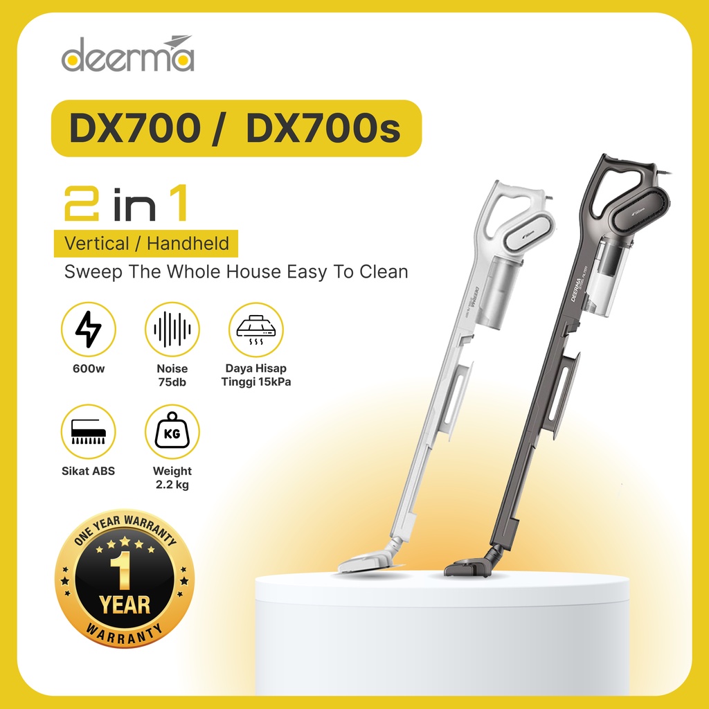 Jual Deerma DX700 2-in-1 Vertical Handheld Vacuum Cleaner | Shopee ...