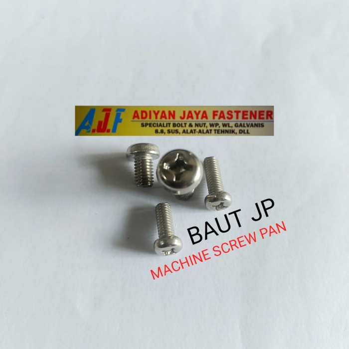 Jual BAUT JP / MACHIN SCREW PAN SS 304 4X10 | Shopee Indonesia