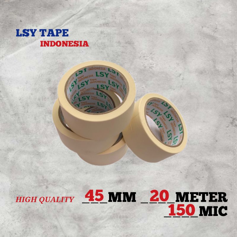 Jual masking tape / lakban kertas LSY TAPE 45mm x 20meter full ( CHO