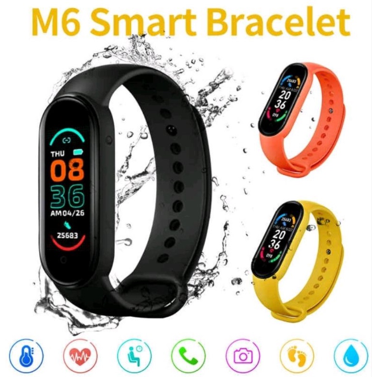 Jual smartwatch jam tangan kesehatan model mi6 gelang smartband ...