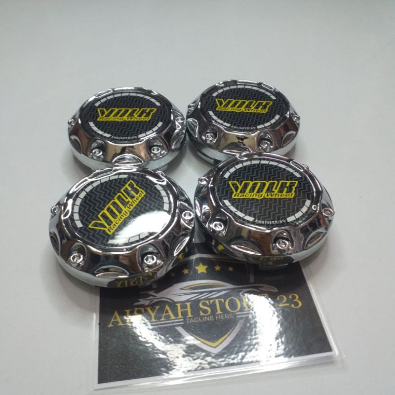 Jual dop roda tutup velg variasi cembung logo VOLK diameter 6,4cm ...