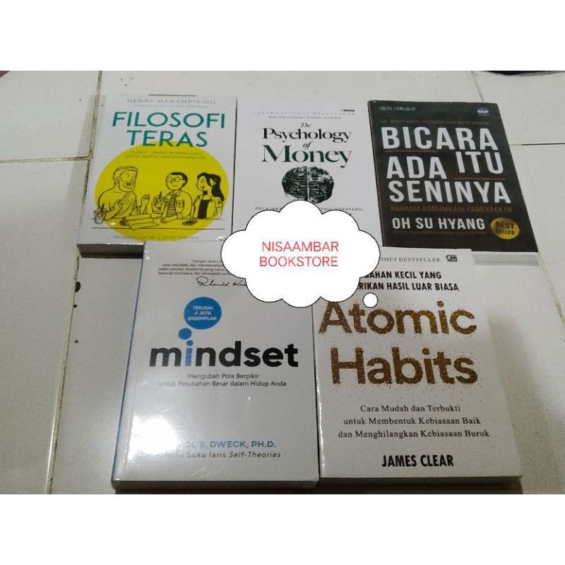 Jual Paket 5 Buku Motivasi Mindset Atomic Habits Filosofi Teras The