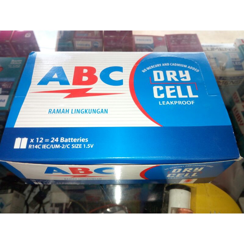 Jual Baterai ABC tanggung Size C 1.5V tipe R14C Per Box isi 24 pcs ...