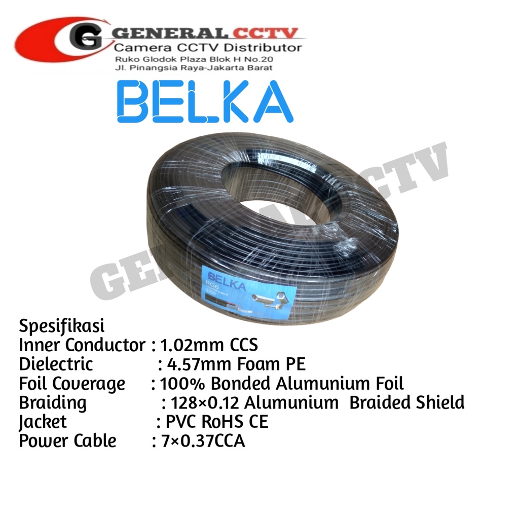 Jual KABEL CCTV RG59 DAN RG6 KABEL COAXIAL 2 JALUR MERK BELKA 75 OHM ...