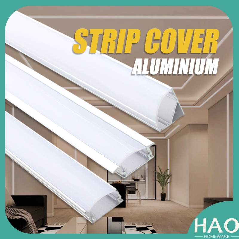 Jual Cover Lampu Aluminium Kap Led Strip 1m / 100 cm Tapeguard Led Light trough Pelindung Lampu