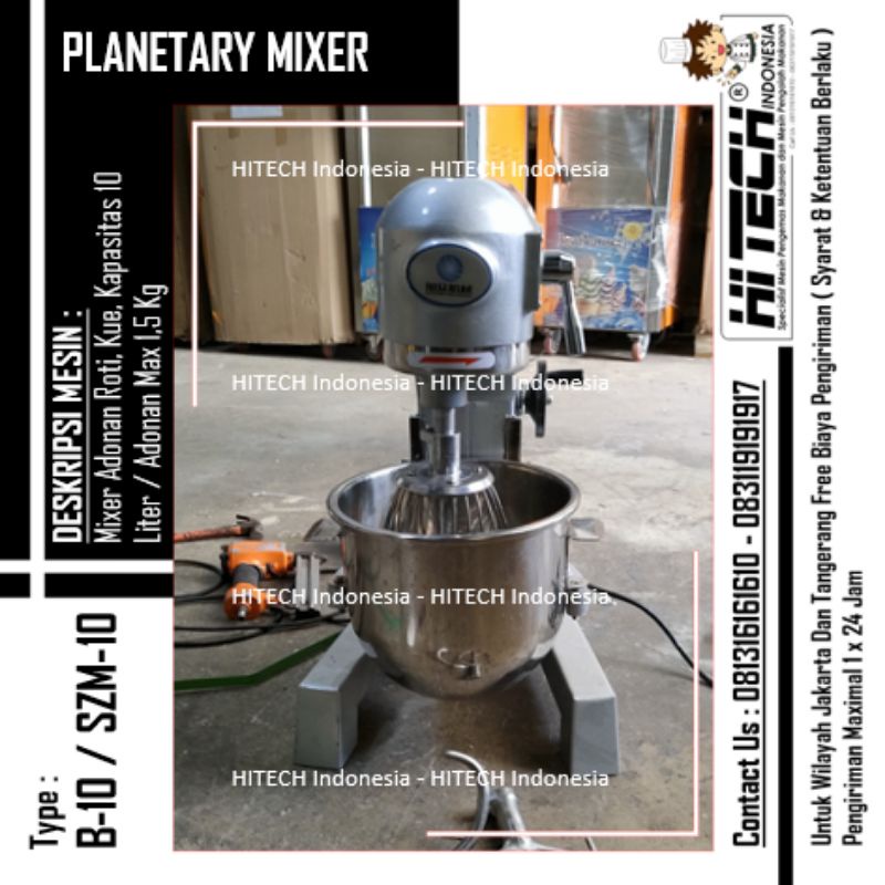 Jual Planetary Mixer 10 Liter SZM-10 Mixer Adonan Roti 10L B-10 Mixer ...