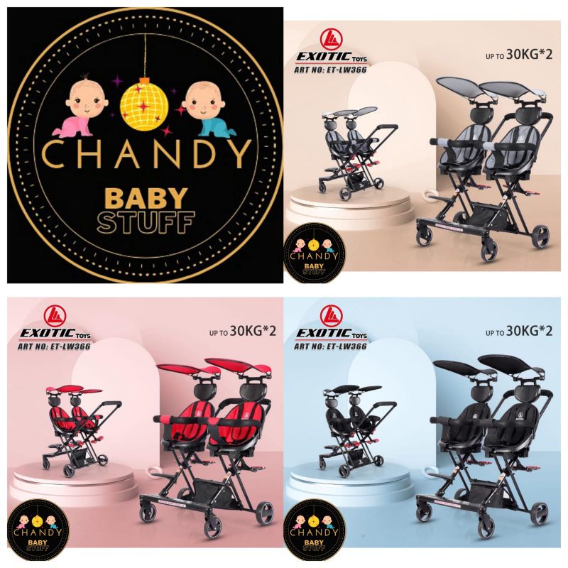 Jual STROLLER BABY KEMBAR TWIN EXOTIC LW 366 BISA HADAP DEPAN BELAKANG Shopee Indonesia