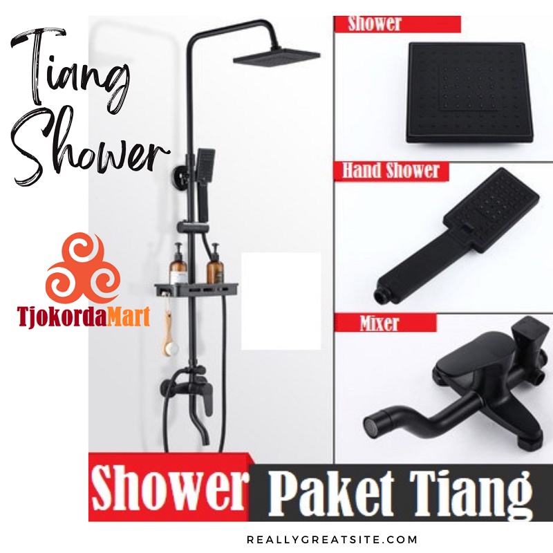 Jual Shower Tiang Shower Column Hitam Minimalis Shower Tiang Shower