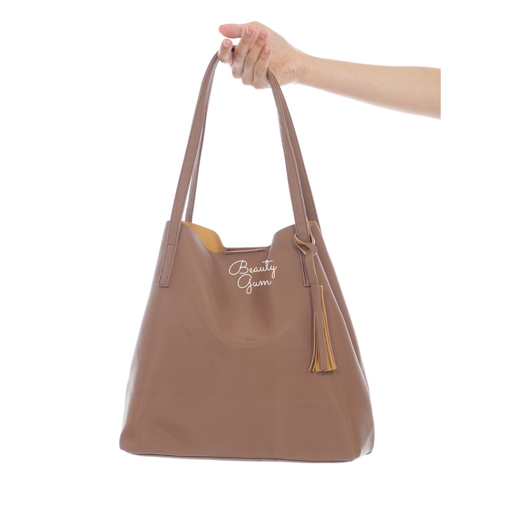 Jual Tas wanita Tote bag besar Alice Button Mocca Beauty Gum/Tote Bag Laptop 14 inch 15
