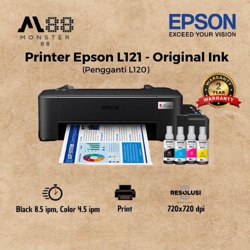 Jual Printer Epson Ecotank L121 A4 Inktank Pengganti L120 Original Ink Shopee Indonesia
