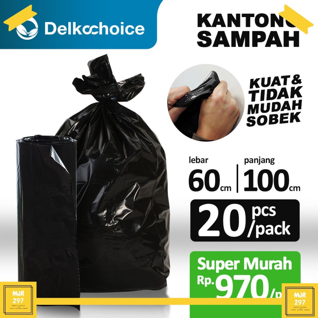 Jual Kantong Plastik Sampah Trash Bag Plastik Hitam Sampah 60cm X 100cm Shopee Indonesia 9727
