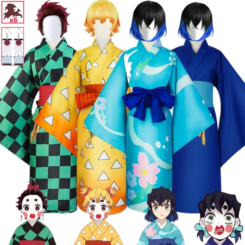 Jual Haori Baju Cosplay Kimono Jubah Anime Demon Slayers Kimetsu No Yaiba Tanjiro Inusuke 