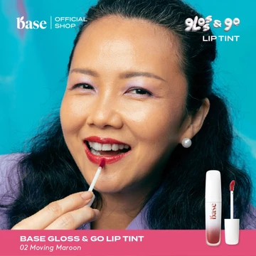 BASE Gloss Go Lip Tint Vegan Formula Ringan Hydrating Transferproof Tahan Lama BPOM