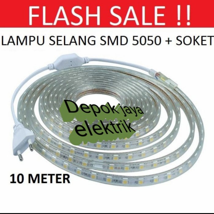 Jual BISA COD Lampu LED strip selang SMD 5050 10M 220v 10 meter lampu ...