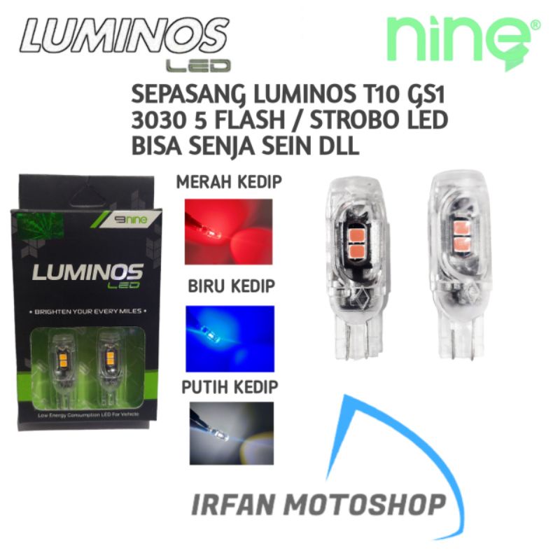 Jual Sepasang Luminos T Gs Led White Kedip Flash Atau Strobo Mata Lampu Sen Senja