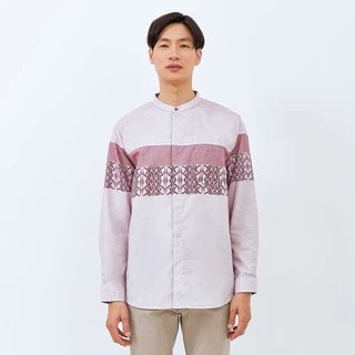 M231 Kemeja Pria Koko Panjang Maroon 1690B