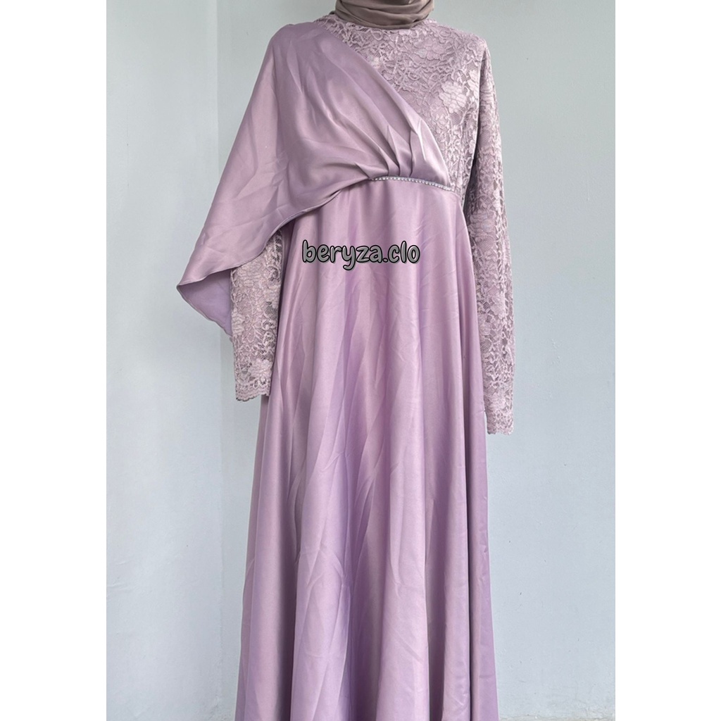 Jual Iskanti Dress Satin Roberto Gamis Brukat Seragam Bridesmaid Kondangan Pesta Lamaran