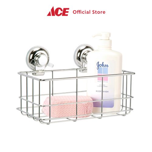 Jual Ace Stora Rak Dinding Kamar Mandi Silver Shower Wall Shelf Organizer Tempat Sampo Sabun