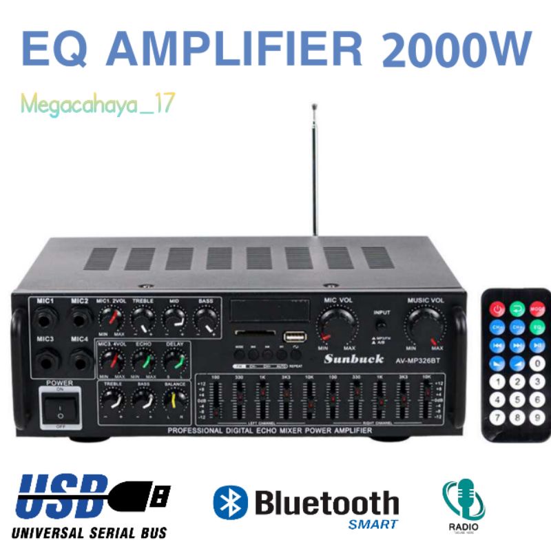 Jual AMPLIFIER SUNBUCK AV 326BT AMPLI SUNBUCK BLUETOOTH BLUETOT AUDIO ...