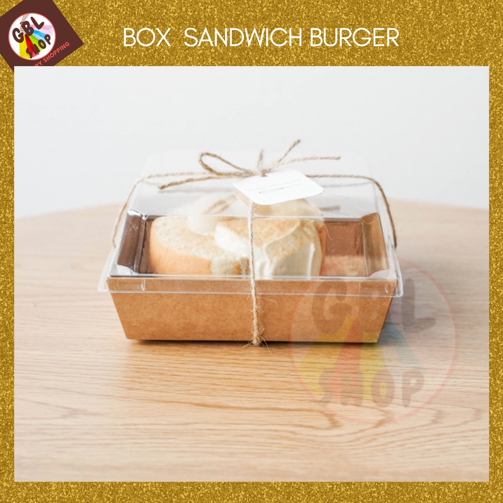 Jual Kotak Kue Mika 9x9 Box Burger Sandwich Donat Paper Box ( 10pcs ...