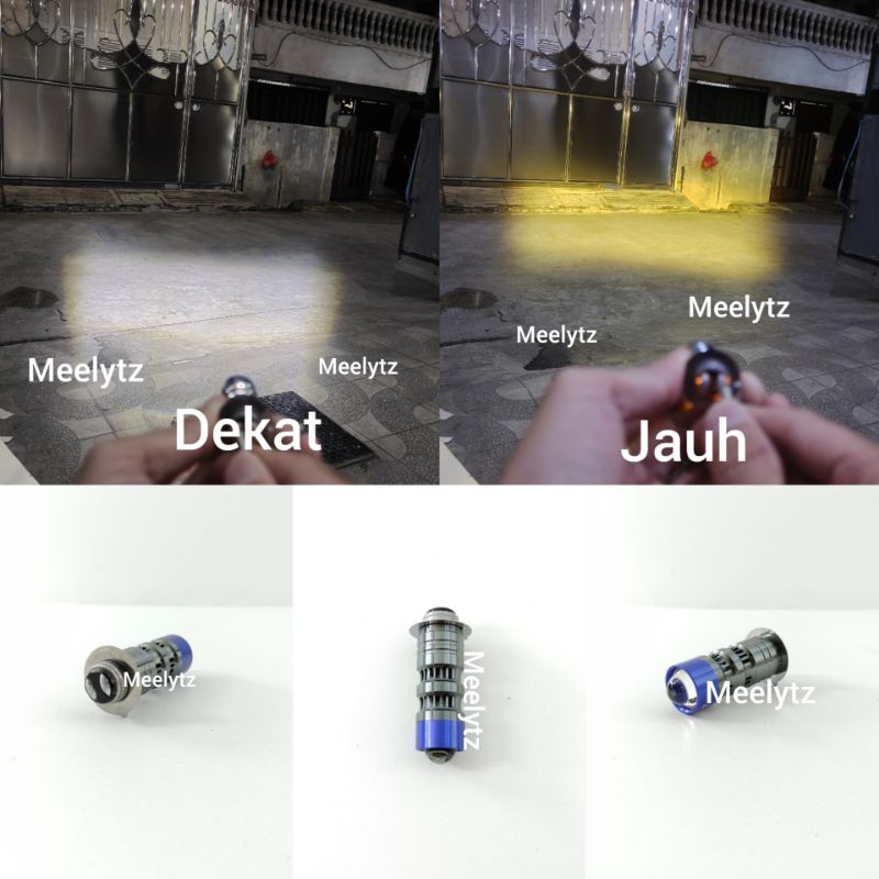 Jual Lampu utama H6 projector AC DC ring biru jauh dekat | Shopee Indonesia