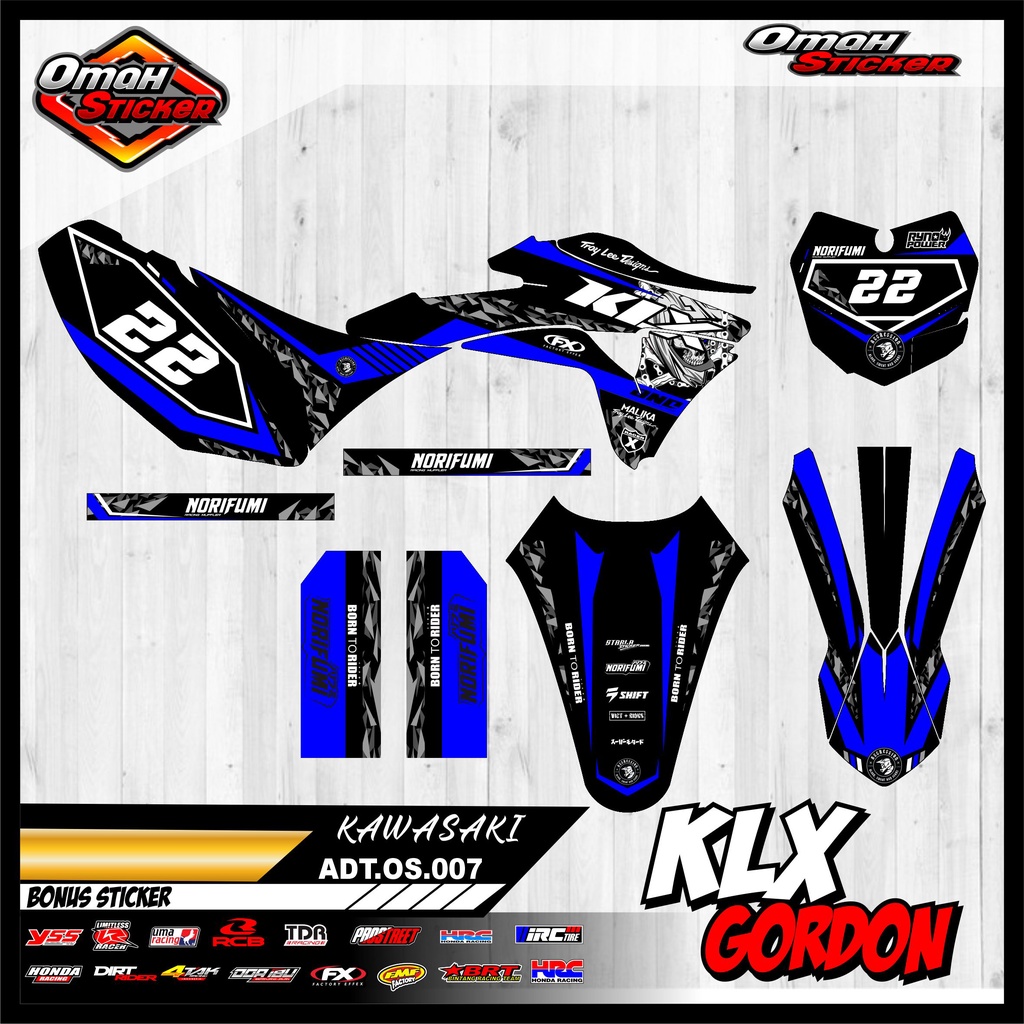 Jual Striping DECAL KLX GORDON. Sticker Striping Lis Variasi KAWASAKI