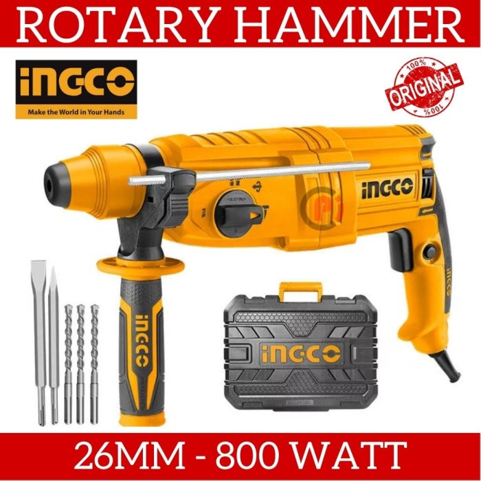 Jual INGCO RGH9028 Mesin Bor Rotary Hammer Bobok Beton 800W 26mm ...