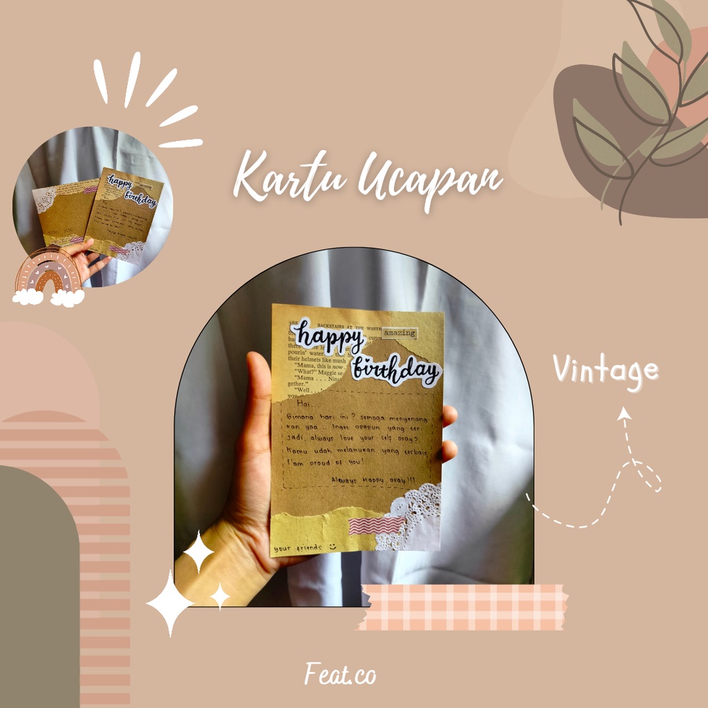 Jual Kartu Ucapan Vintage Greeting Card Aesthetic | Shopee Indonesia