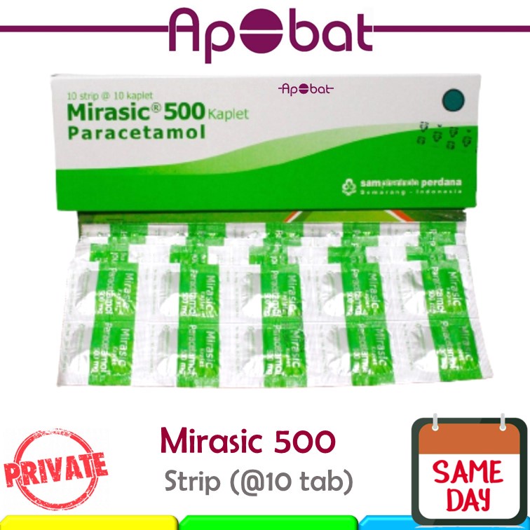 Jual Apobat Mirasic 500mg Strip Obat Pusing Nyeri Demam Sakit