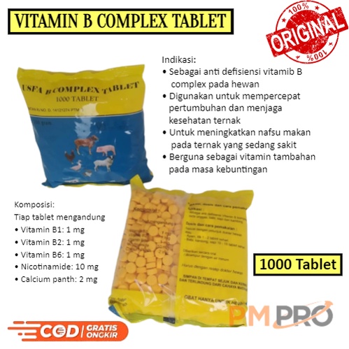 Jual Usfa Vitamin B Complex Tablet Isi 1000 Tablet Obat Multivitamin ...