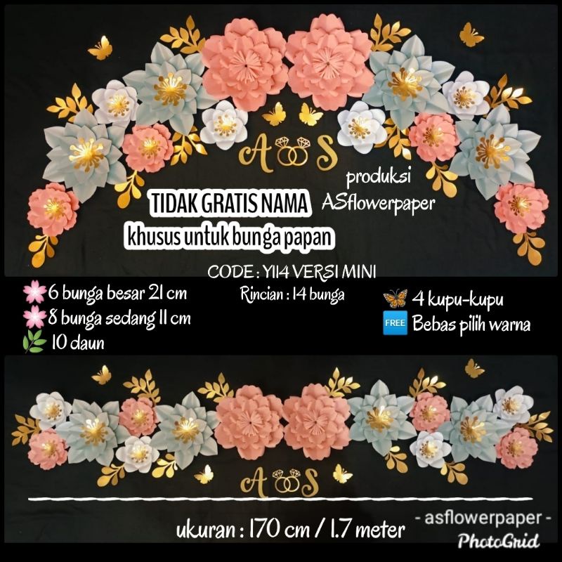 Jual Paper Flower Engagement set lengkap Lamaran wedding dekorasi bunga ...