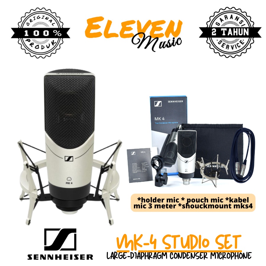 Jual Sennheiser MK4 Large Diaphragm Condenser Microphone Studio Set Shopee Indonesia