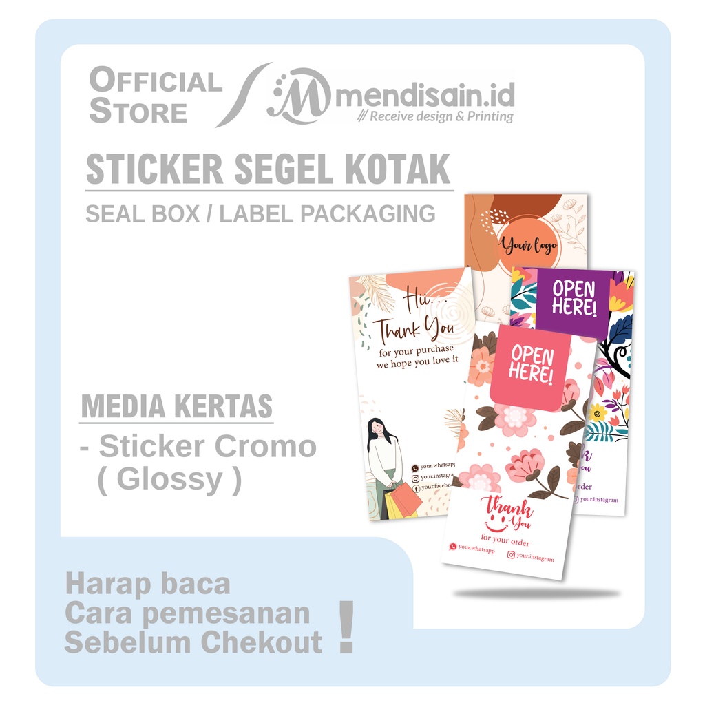 Jual Stiker Segel Box Stiker Box Packanging Stiker Seal Box Custom Stiker Kotak Segel Shopee