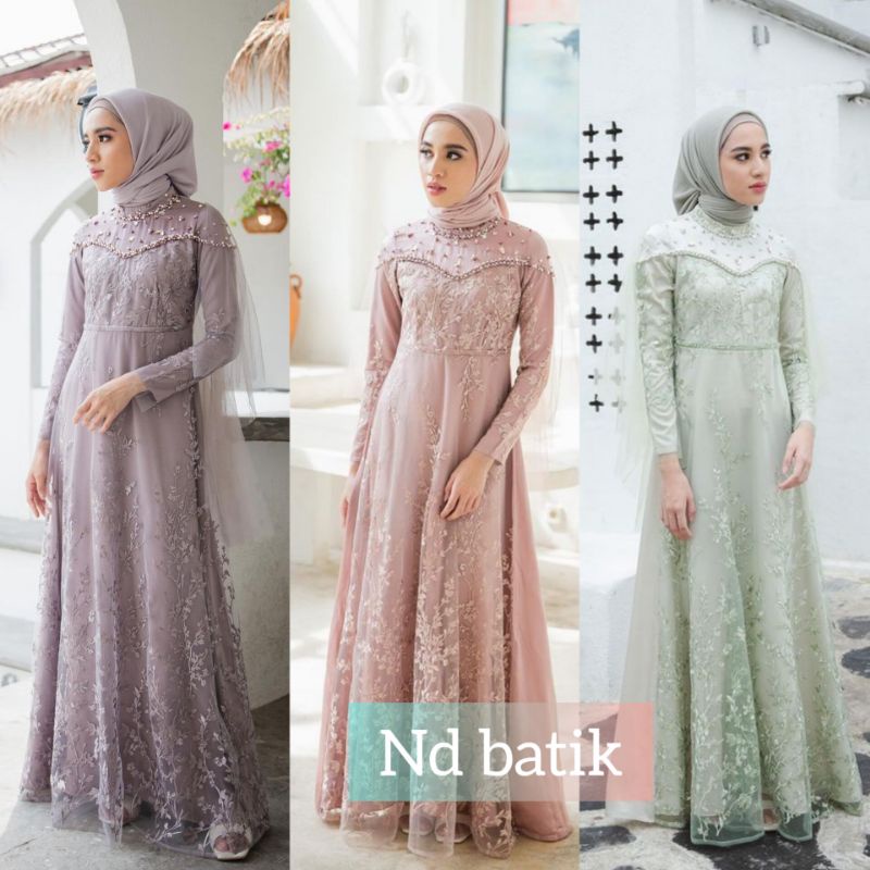 Jual Gamis Brukat Namira Terbaru Gamis Brokat Kondangan Remaja Kekinian Drees Lebaran Gamis Syar