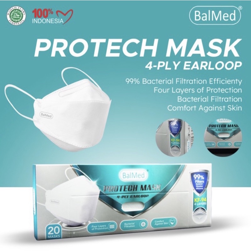 Jual Masker BalMed KF94 Earloop 4PLY (HALAL) | Shopee Indonesia