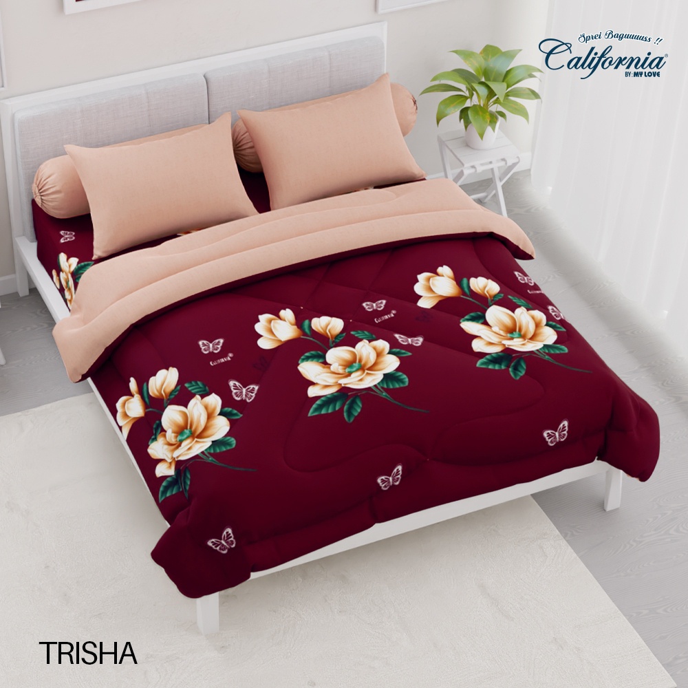 Jual CALIFORNIA Bed Cover King Fitted 180x200 Trisha | Shopee Indonesia