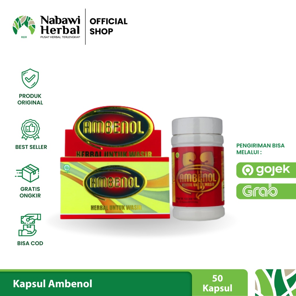 AMBENOL - Obat Herbal Wasir dan Ambeien Ambeyen Isi 50 Kapsul