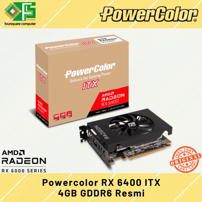 Jual VGA Powercolor Radeon RX 6400 ITX 4GB GDDR6 Resmi | Shopee Indonesia