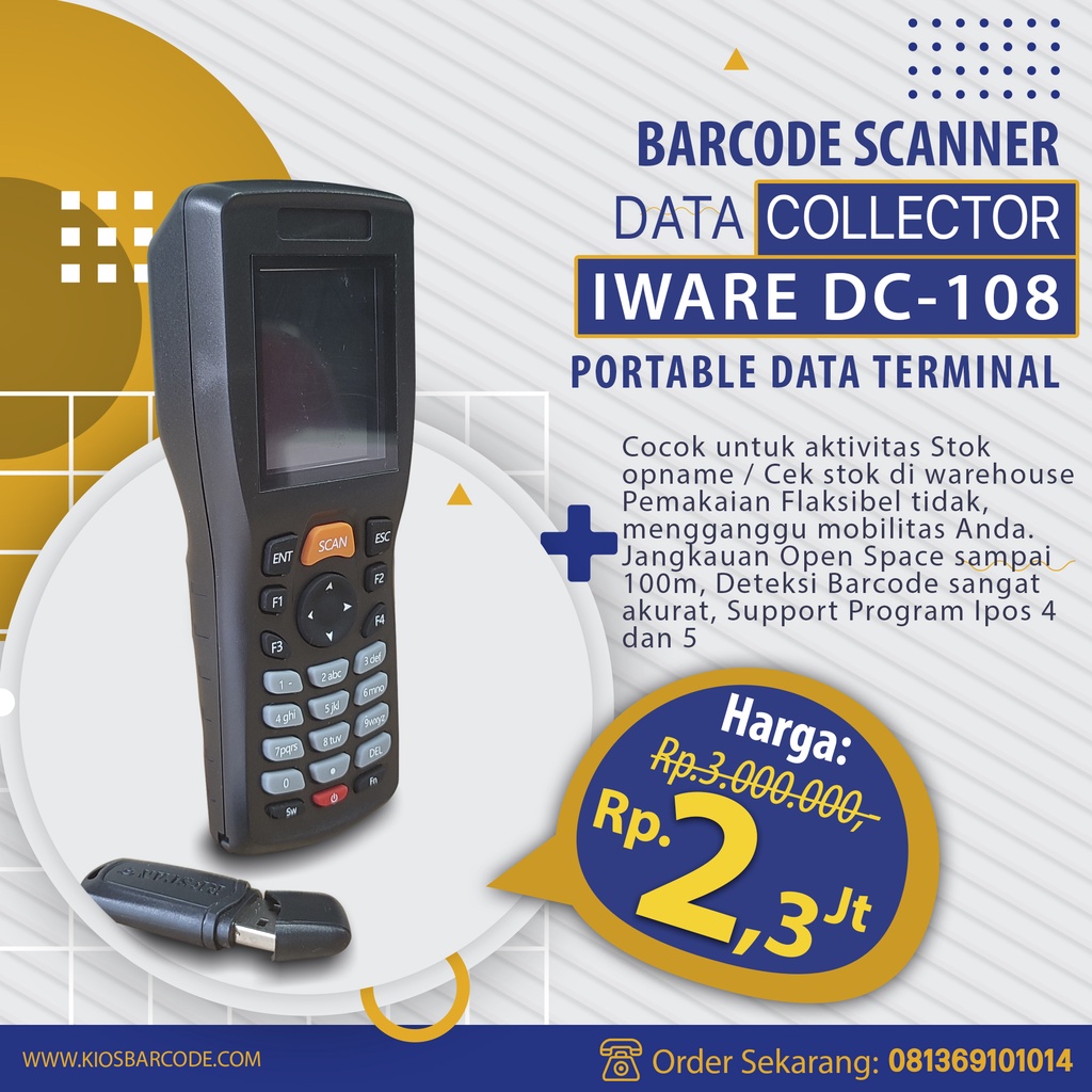 Jual Barcode Scanner Data IWARE DC108 portable data terminal Shopee