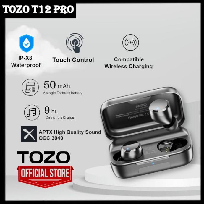 Jual TOZO T12 TWS Wireless Earbuds Bluetooth Headset Wireless Charging ...