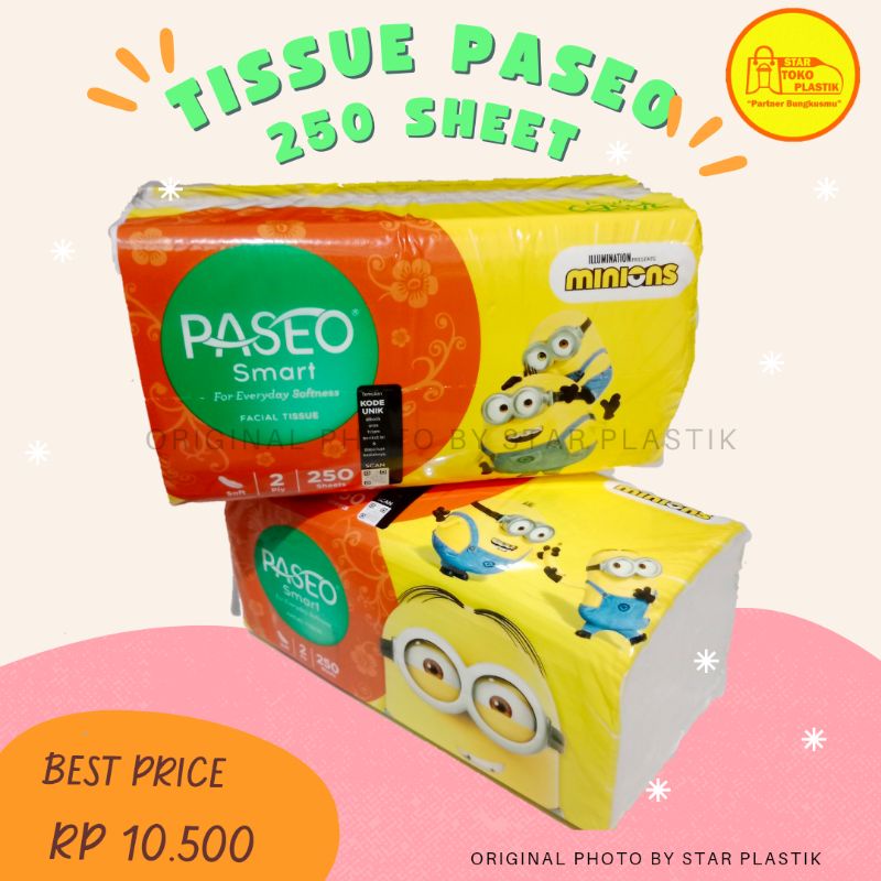 Jual Tissue Paseo 250 Sheets 2 Ply Edisi Minion Facial Tissue