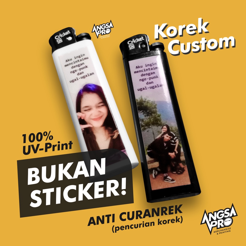 Jual Korek Custom Premium Original Cricket Print Uv Angsapro Shopee Indonesia