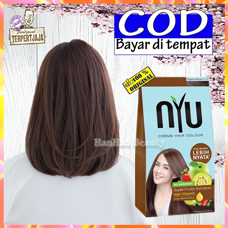 Jual NYU Creme Hair Colour 30ml Coppery Brown Tanpa Amonia Cat Rambut ...