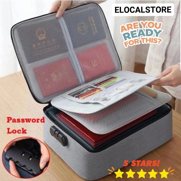 Jual Box File Tas Dokumen Travel Bag Lengkap 3 Digit Password Document ...